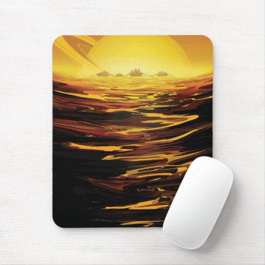 Titan grootste maan van planeet Saturnus Muismat (Met muis)