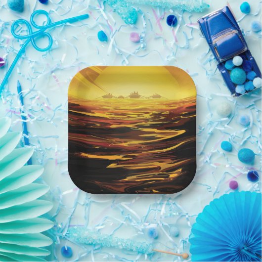 Titan grootste maan van planeet Saturnus Papieren Bordje (Feest)