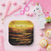 Titan grootste maan van planeet Saturnus Papieren Bordje (Feest)