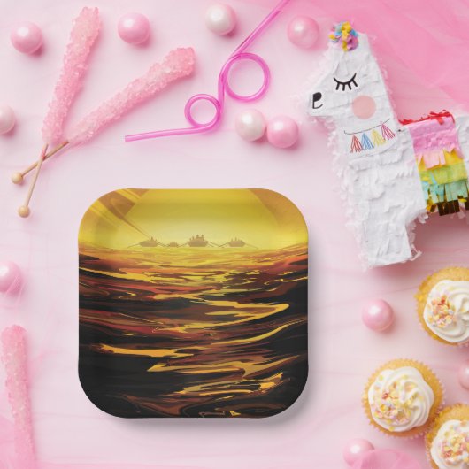 Titan grootste maan van planeet Saturnus Papieren Bordje (Feest)