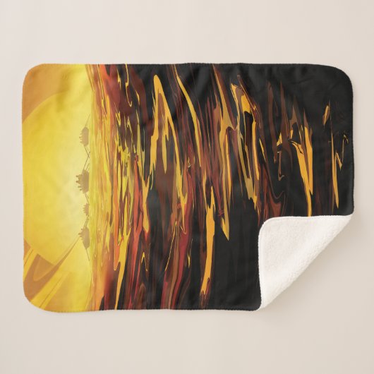 Titan grootste maan van planeet Saturnus Sherpa Deken (Voorkant (horizontaal))