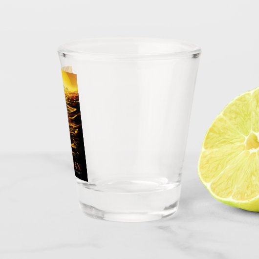 Titan grootste maan van planeet Saturnus Shot Glas (Rechts)