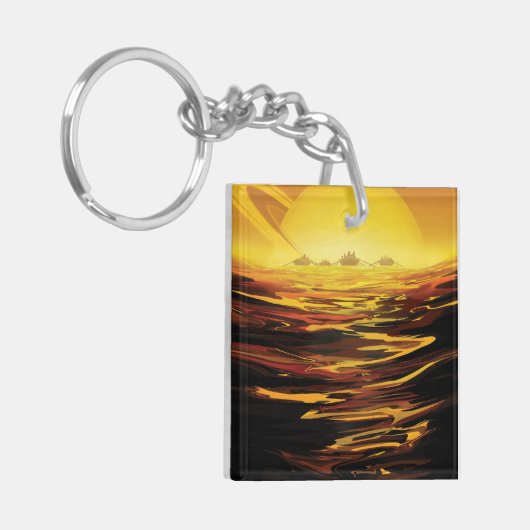 Titan grootste maan van planeet Saturnus Sleutelhanger (Voorkant Links)