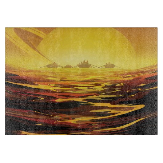 Titan grootste maan van planeet Saturnus Snijplank (Voorkant)