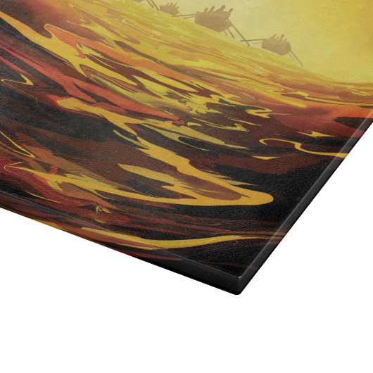 Titan grootste maan van planeet Saturnus Snijplank (Hoek)