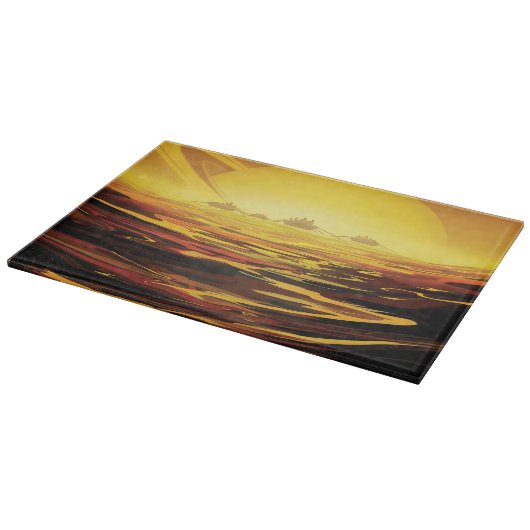 Titan grootste maan van planeet Saturnus Snijplank (Hoek)