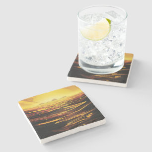 Titan grootste maan van planeet Saturnus Stenen Onderzetter