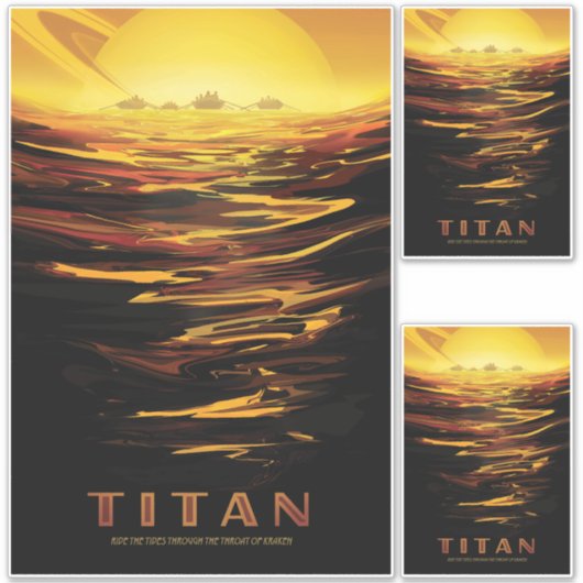 Titan grootste maan van planeet Saturnus Sticker (Voorkant)