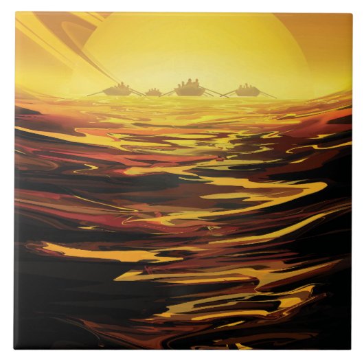 Titan grootste maan van planeet Saturnus Tegeltje (Voorkant)