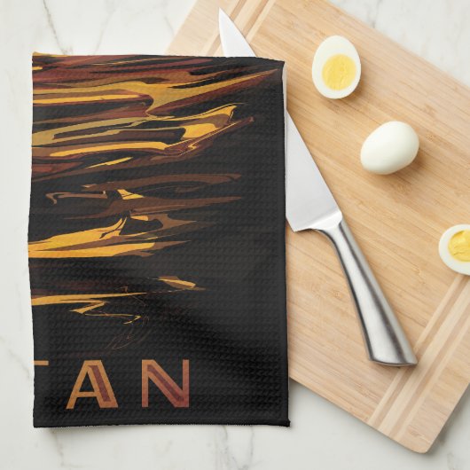 Titan grootste maan van planeet Saturnus Theedoek (Quarter Fold)