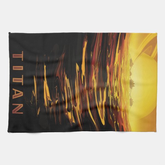 Titan grootste maan van planeet Saturnus Theedoek (Horizontaal)