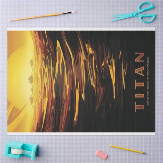 Titan grootste maan van planeet Saturnus Tissuepapier (Craft)