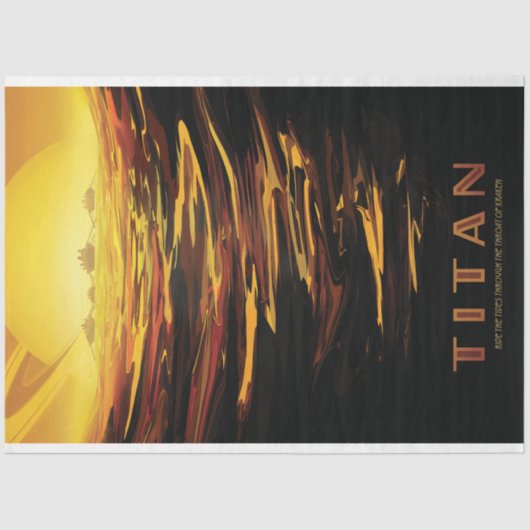 Titan grootste maan van planeet Saturnus Tissuepapier (Voorkant)