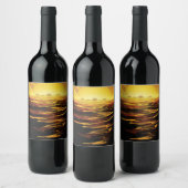 Titan grootste maan van planeet Saturnus Wijn Etiket (Flessen)