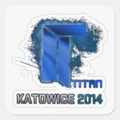 Titan holo vierkante sticker (Voorkant)