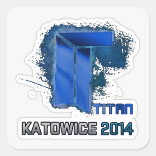 Titan holo vierkante sticker (Voorkant)