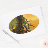 TITAN IN DE DESERT VAN HYPERION OVALE STICKER (Envelop)