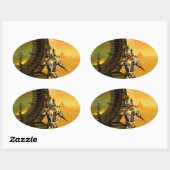 TITAN IN DE DESERT VAN HYPERION OVALE STICKER (Vel)