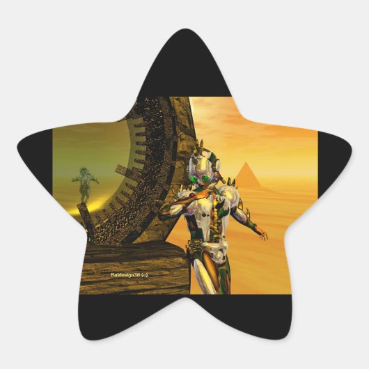 TITAN IN DE DESERT VAN HYPERION STER STICKER (Voorkant)