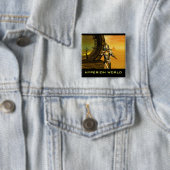 TITAN IN DE DESERT VAN HYPERION VIERKANTE BUTTON 5,1 CM (In situ)