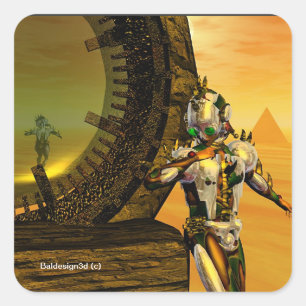 TITAN IN DE DESERT VAN HYPERION VIERKANTE STICKER