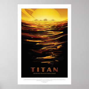 Titan Moon of Saturn vakantion advertence space to Poster