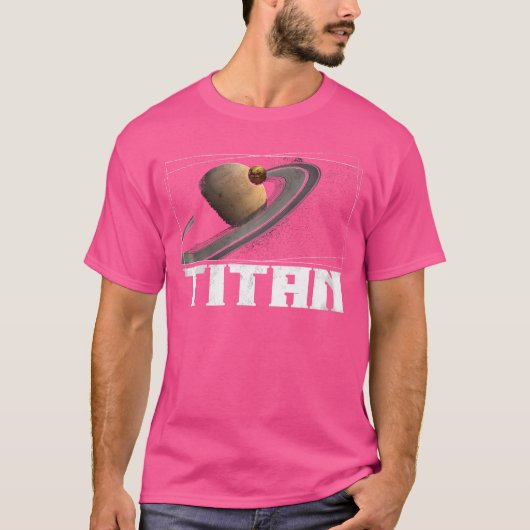 Titan Moon Saturn Planeet Zonnestelsel Astronomie T-shirt (Voorkant)