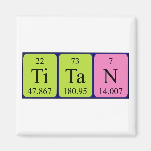 Titan periodieke table name magnet (Voorkant)