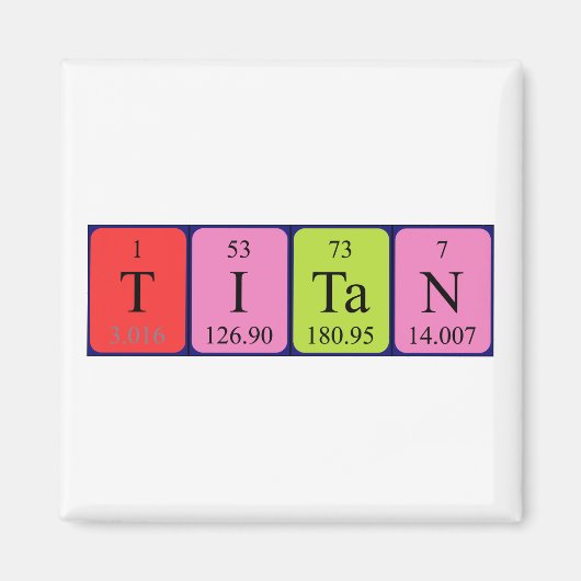 Titan periodieke table name magnet (Voorkant)
