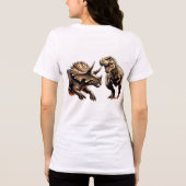 🦖 Titan T-Rex Showdown - Ultieme dinosaurus T-Shi Tri-Blend Shirt (Achterkant)