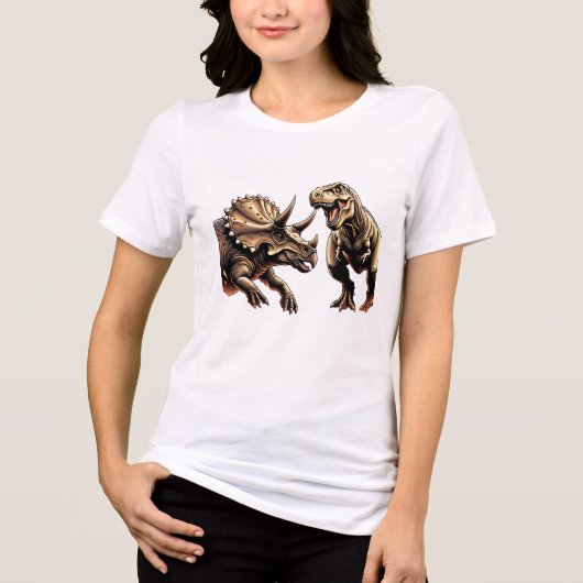 🦖 Titan T-Rex Showdown - Ultieme dinosaurus T-Shi Tri-Blend Shirt (Voorkant)