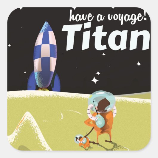 Titan vintage-poster vierkante sticker (Voorkant)
