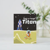 Titan vintage sciencefiction-reisposter briefkaart (Staand voorkant)