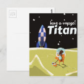 Titan vintage sciencefiction-reisposter briefkaart (Voorkant / Achterkant)