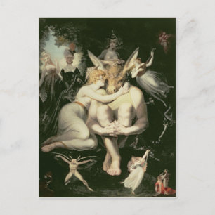 Titania Awakes, Omringd door Bediende Briefkaart