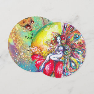 TITANIA EN RODE BLOEM ,Groene Turquoise Blauwe Gli Kaart