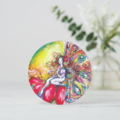 TITANIA EN RODE BLOEM, groene turquoise blauwe gli Kaart (Staand voorkant)