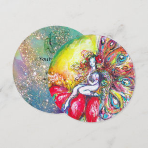 TITANIA EN RODE BLOEM, groene turquoise blauwe gli Kaart