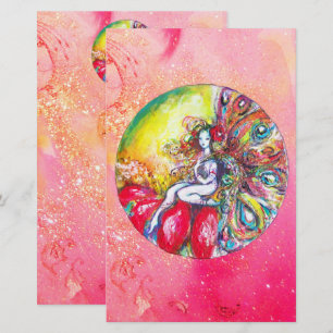 TITANIA FlOWER FAIRY, Pink Yellow Gold Sparkles Briefpapier