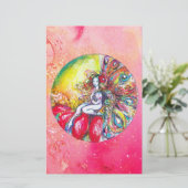 TITANIA FlOWER FAIRY, Pink Yellow Gold Sparkles Briefpapier (Staand voorkant)