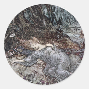 Titania Lying Aslaap Ronde Sticker