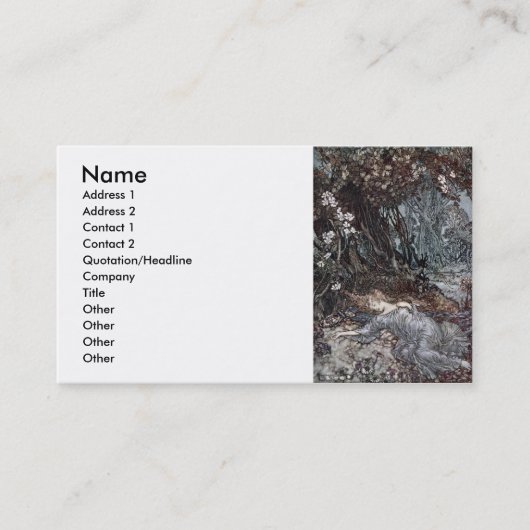 Titania Lying Aslaap Visitekaartje (Voorkant)