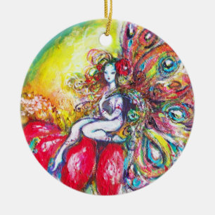 TITANIA RED VIBRANT RUBY KERAMISCH ORNAMENT