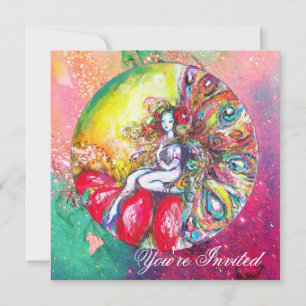 TITANIA, roze geel  blauw groen rode vonken Kaart