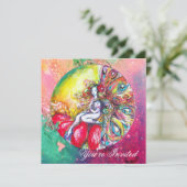 TITANIA , roze geel  blauw groen rood glinstert Kaart (Staand voorkant)