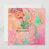 TITANIA , roze geel  blauw groen rood glinstert Kaart (Achterkant)