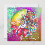 TITANIA, roze geel blauw paars rode vonken Kaart (Voorkant)