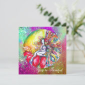 TITANIA, roze geel blauw paars rood glinstert Kaart (Staand voorkant)
