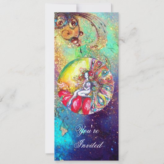 TITANIA, roze geel blauw rood glinstert Kaart (Voorkant)