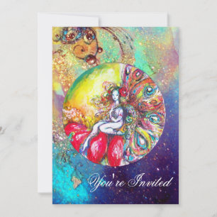TITANIA, roze geel blauw rood glinstert Kaart